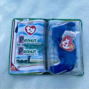VINTAGE PEANUT THE BLUE ELEPHANT TY TEENIE BEANIE  BABY NIB